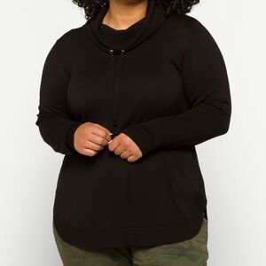 Lety and Me Admon Long Sleeve Black Cowl Neck Pullover Sweater